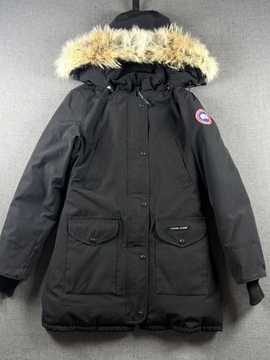 Canada Goose Jackets & Blazers - Canada Goose Black Trillium Parka with Fur-Trim Hood and Patch